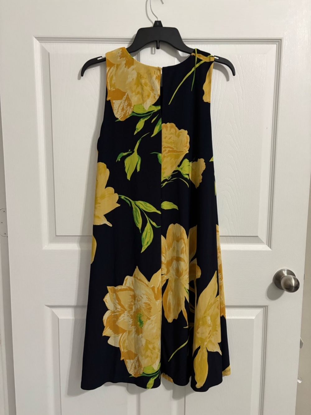 Anne Klein Navy Dress with Yellow Floral Print